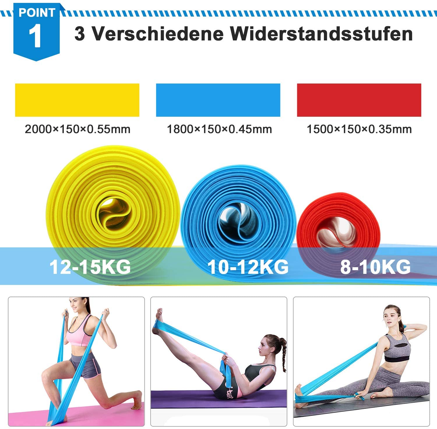 Elastic Fitness Bands 3Pcs Res - Crossfit Workout With Equipment ulasan dan harga