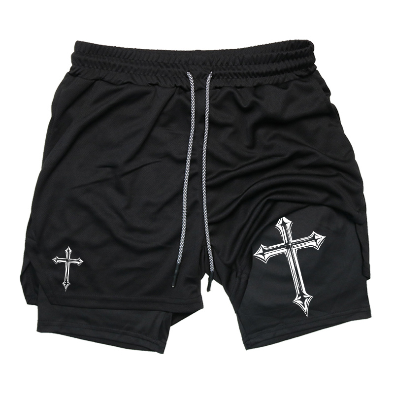 Cross Print 2-in-1 Workout Run - Crossfit Gear Men ulasan dan harga