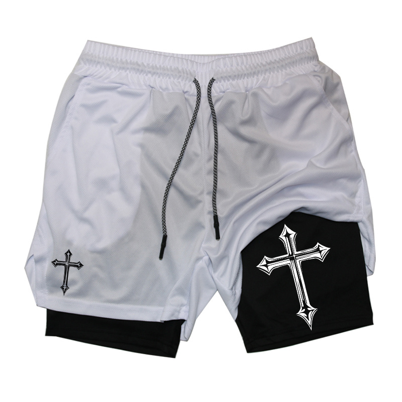 Cross Print 2-in-1 Workout Run - Crossfit Gear Men ulasan dan harga