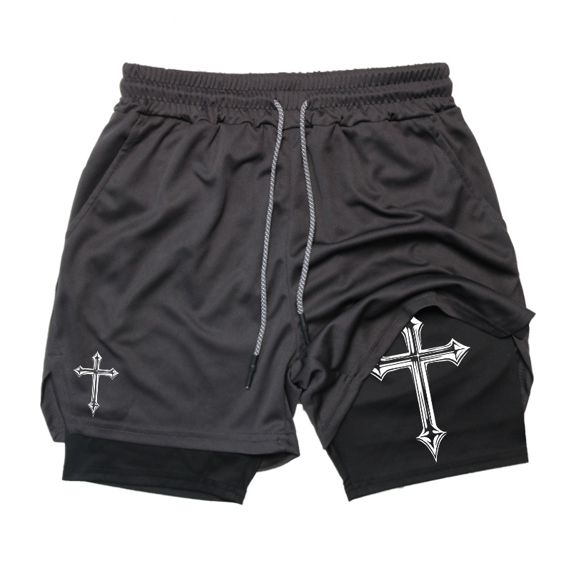 Cross Print 2-in-1 Workout Run - Crossfit Gear Men ulasan dan harga