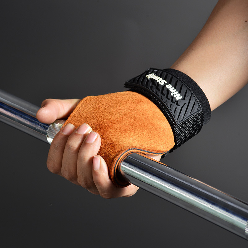 Cowhide Gym Grips Gloves Weigh - Crossfit Equipment ulasan dan harga