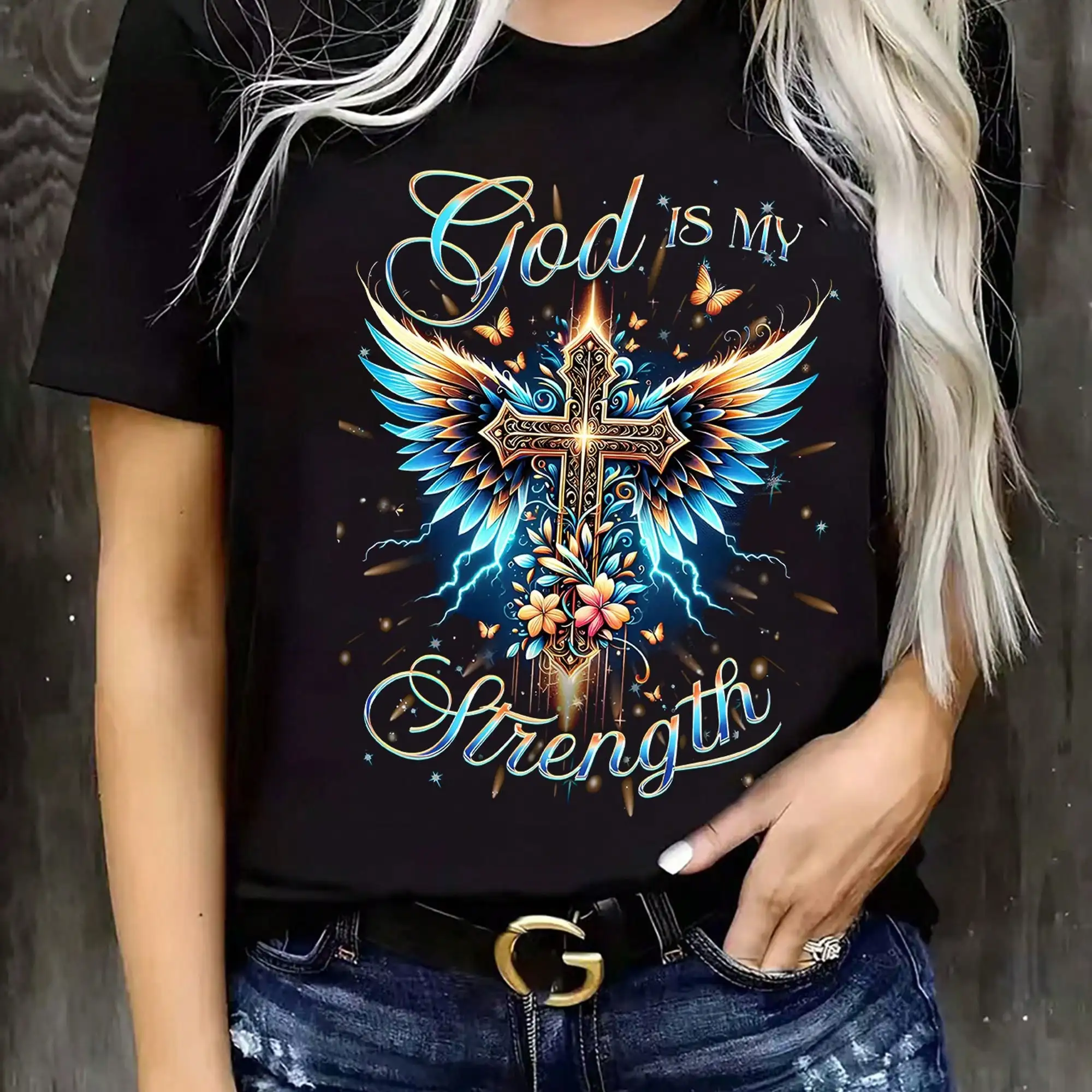 Women's -Based T-Shirt - God I - Crossfit Event ulasan dan harga