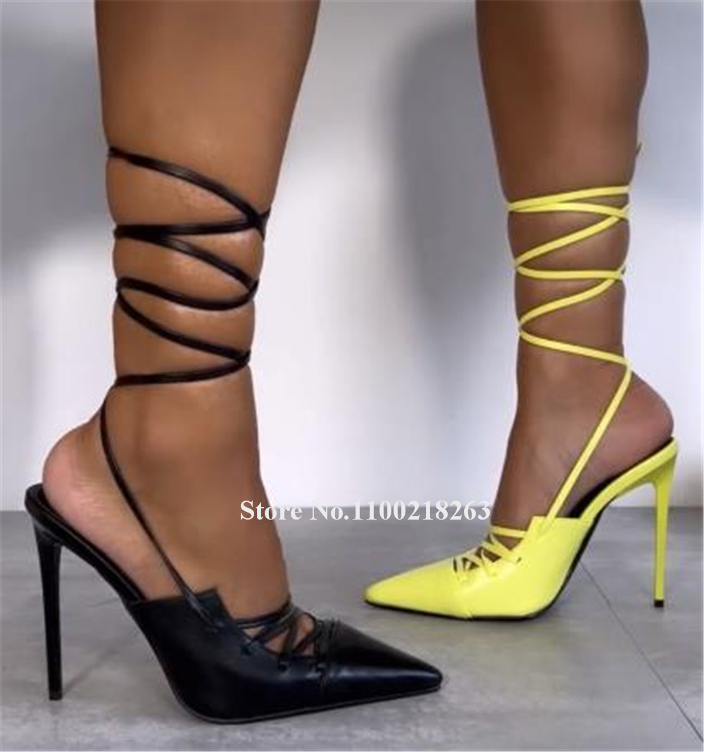 Lace-up Thin Heel Sandals Newe - Crossfit Outfit ulasan dan harga